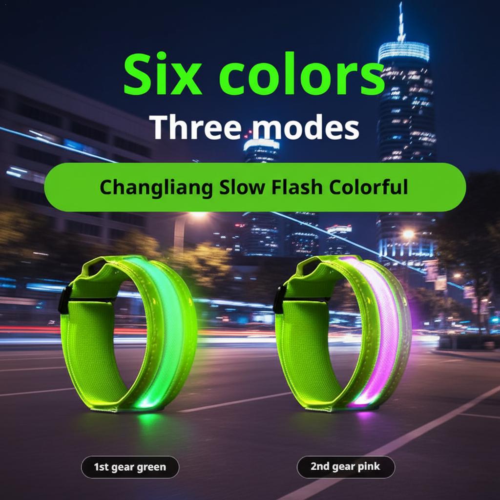 Cycling Visibility Gear - Светодиодный светоотражающий браслет, защитный ремень, высокая